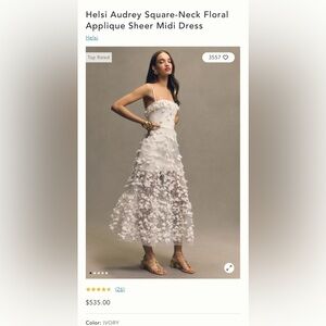 Helsi gown, size XL (12). Removable straps. NWT